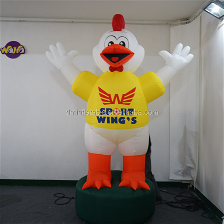 Giant inflatable cock lighting inflatable chicken with custom logo for advertising decoration