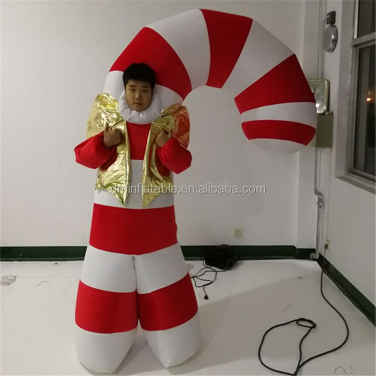 Custom XMAS walking plush inflatable santa claus reindeer cartoon inflatable Christmas costume