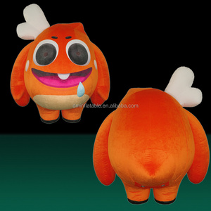 Walking advertising orange plush inflatable cartoon mascot costume for adult