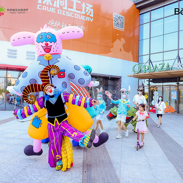 3 meter high inflatable stilt puppet costume, adult inflatable Christmas costume clown