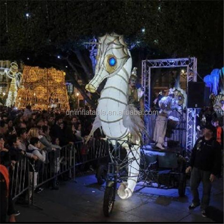 Led Lighting Holiday Inflatable Fish Puppet Costume and Seahorse puppet For Outdoor Parade Props