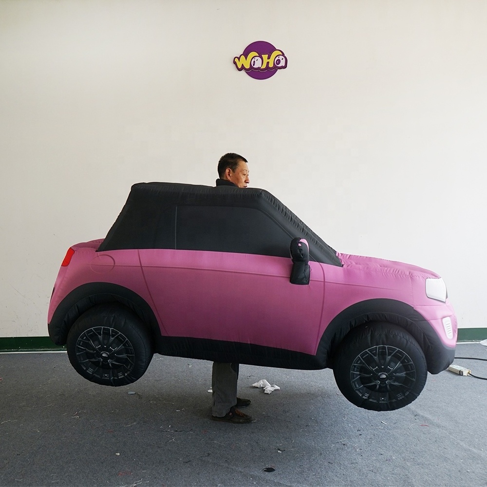 Hot sale Customized blue inflatable jeep car , giant inflatable jeep for advertising with blower