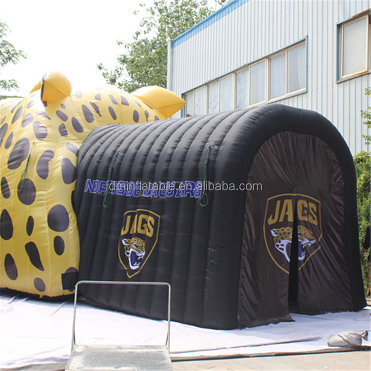 College alliance sports event promotion inflatable tiger head tunnel , leopard head inflatable tunnel tent