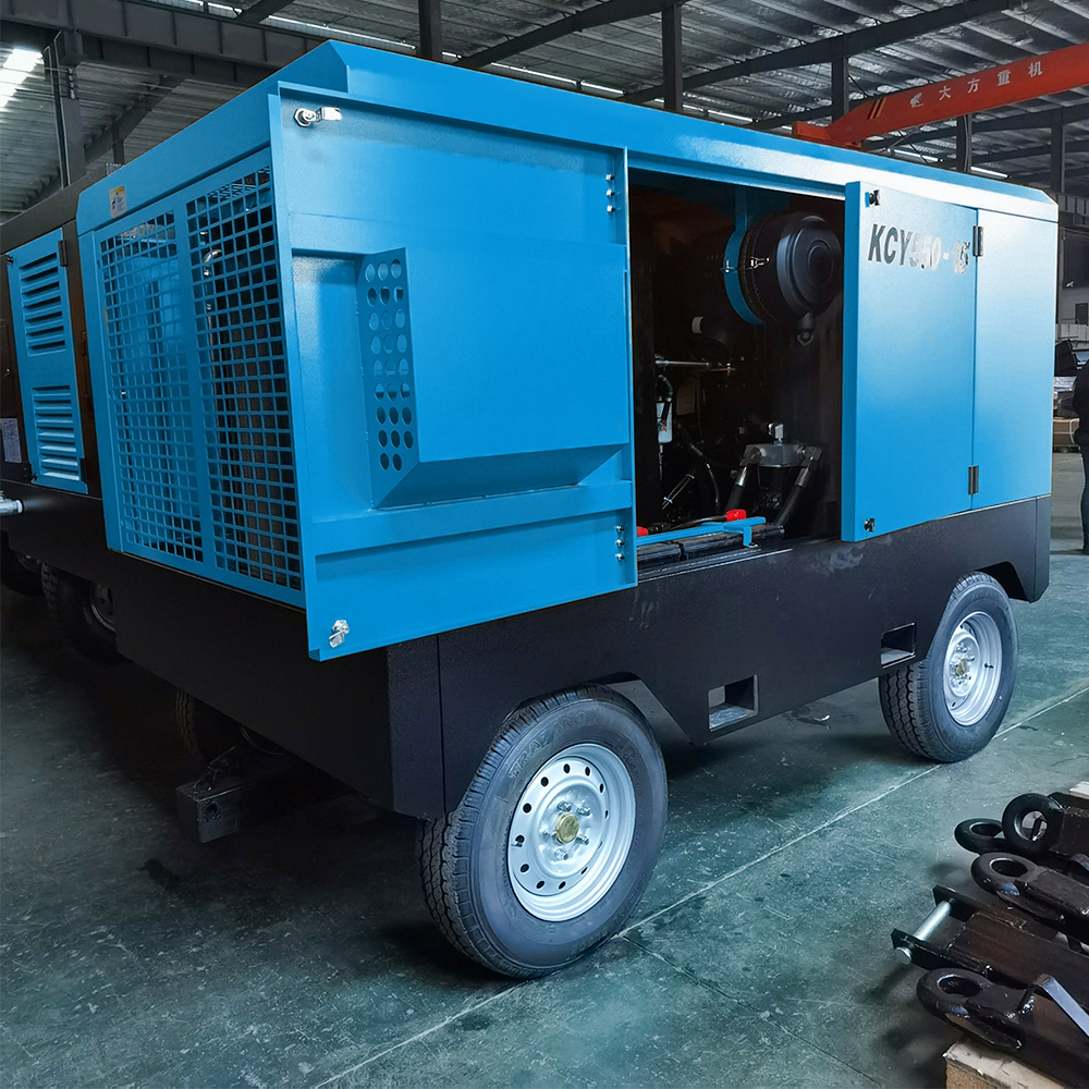 15bar Diesel Engine Screw Compressors portable Mobile air compressors for Construction Work mining industry