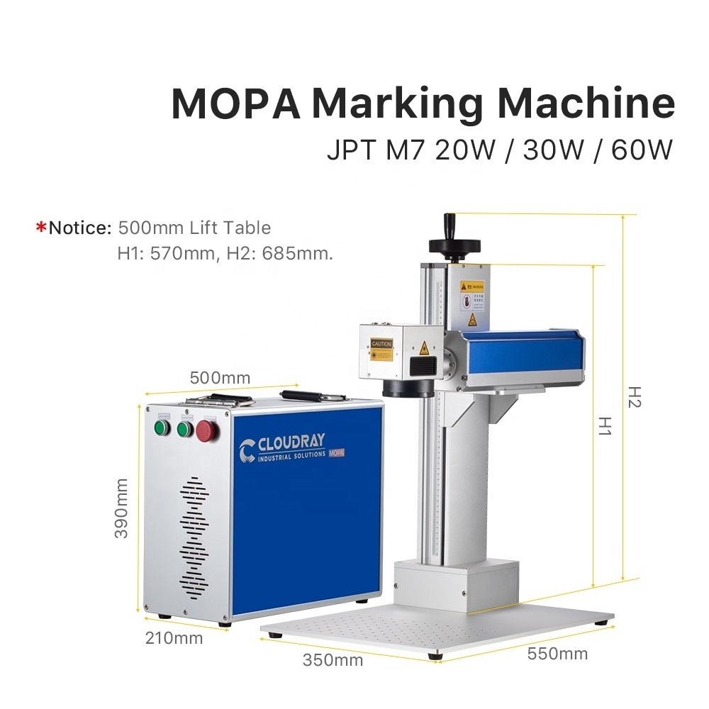 Mopa Laser 20-60W JPT M7 Fiber Laser Marking Machine 110*110-175*175 Working Area for DIY Marking Metal Stainless Steel