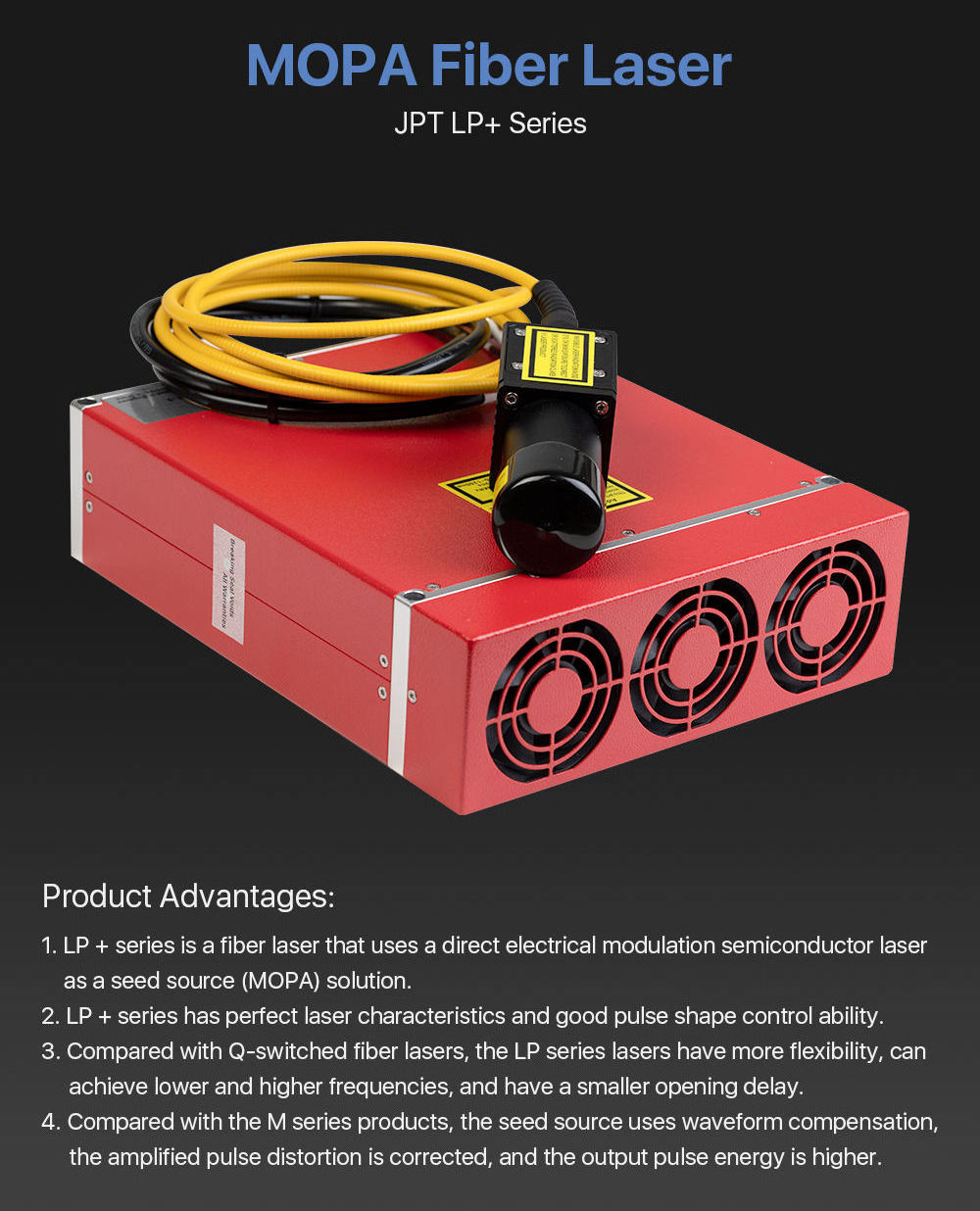 Factory price JPT LP+ Series  30W 50W MOPA Pulse Fiber Laser Module With Wide Frequencies High Quality for Fiber Laser Machine