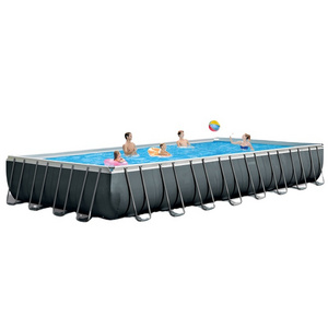 Intex 26364 Family Rectangular Frame Above Ground Steel Frame PVC Swimming Pool