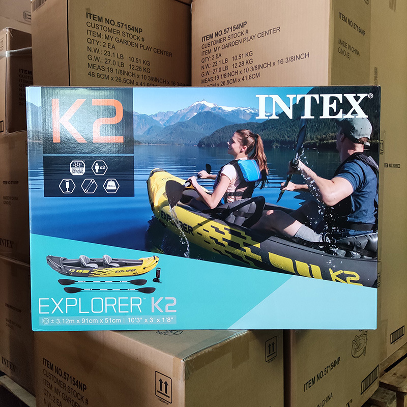 Intex 68307 Barcos Rowing Boat K2 Kayak 2 Person Inflatable Boat Inflatable Kayak With Pedals