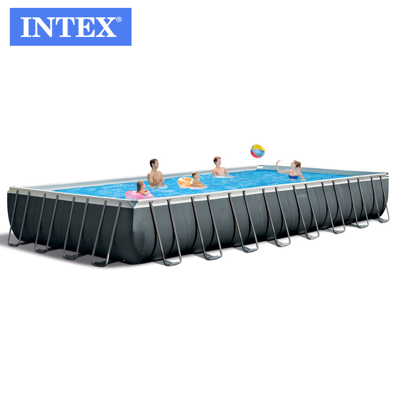 Intex 26364 Family Rectangular Frame Above Ground Steel Frame PVC Swimming Pool