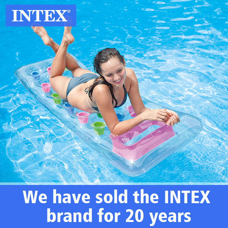 INTEX 59894 Summer Swimming Pool 18-Pocket Suntanner waterbed mattress with I-beam Pillow SUNTANNER MATS