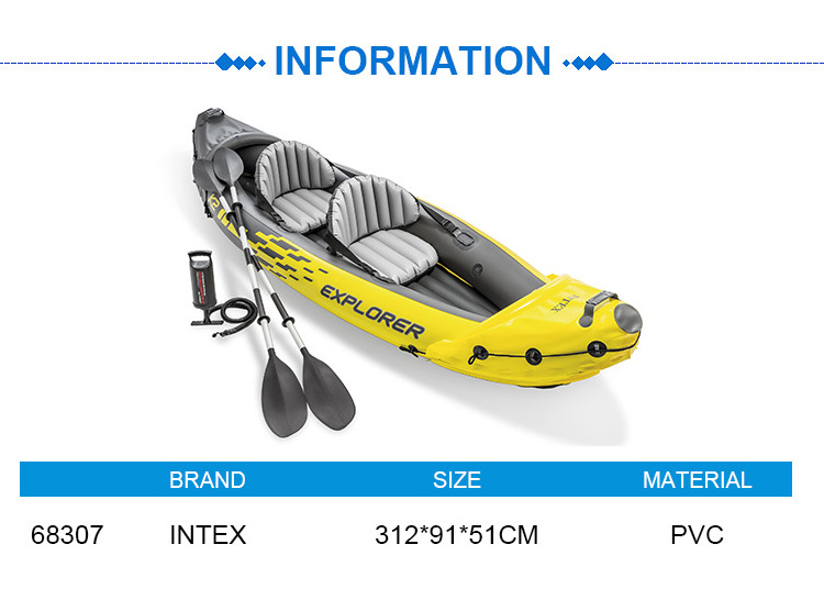 Intex 68307 Barcos Rowing Boat K2 Kayak 2 Person Inflatable Boat Inflatable Kayak With Pedals