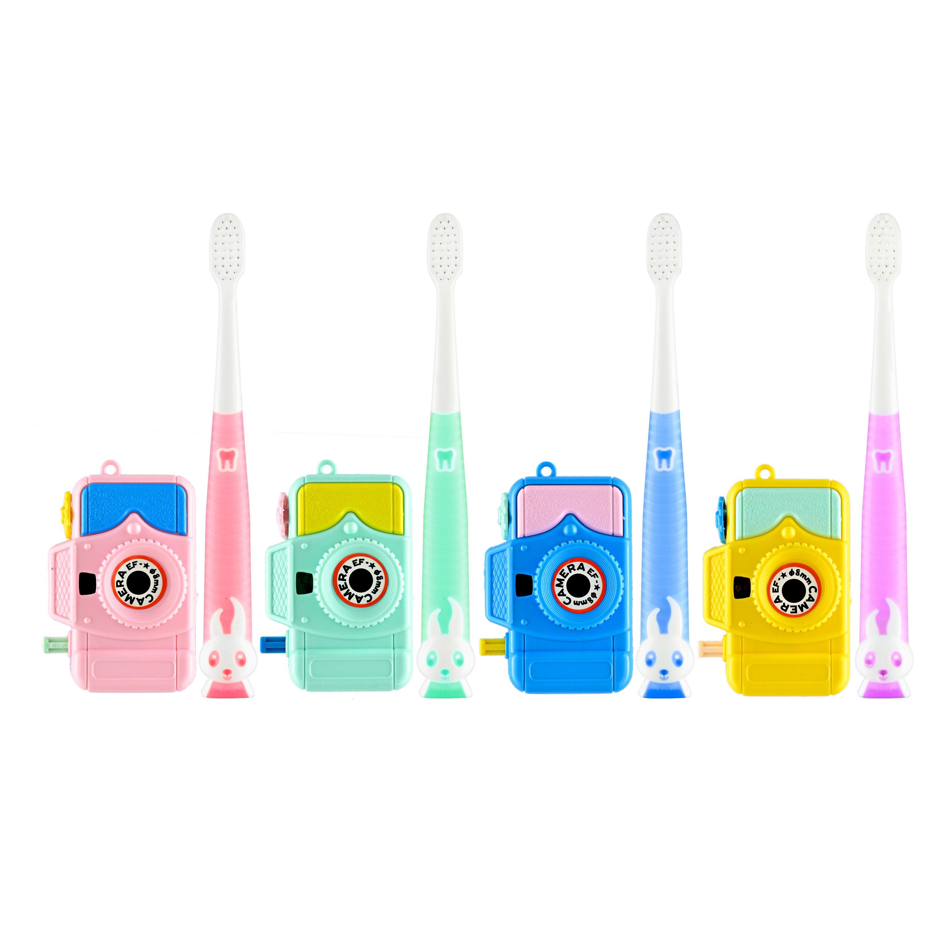 Jadeu 8604 High Quality Plastic Kids Soft Bristle Children With Toy Camera Tooth Brush Toothbrush