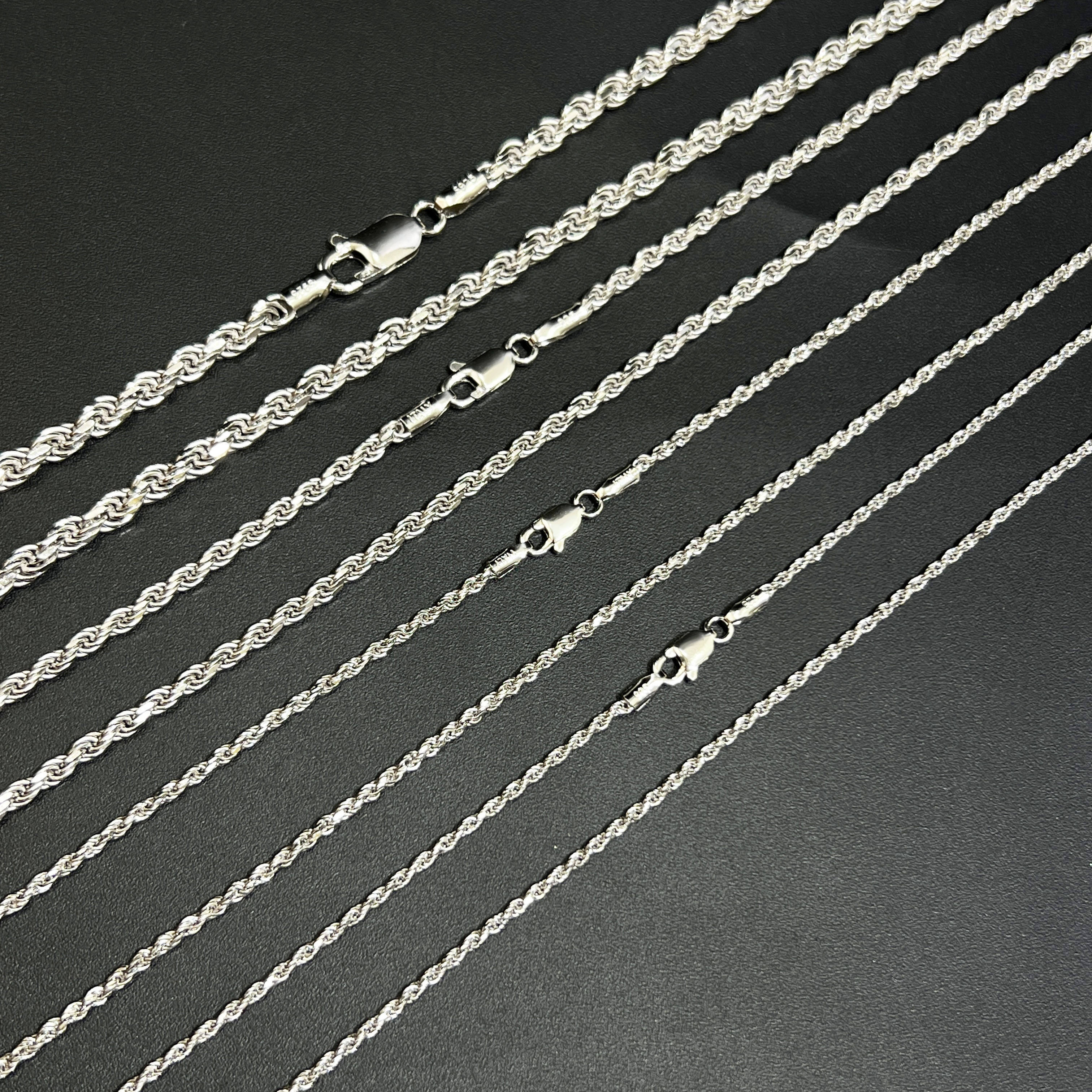 Diamond Tester GRA diamond 8mm-20mm Wide 2Rows 925 Solid Silver Cuban link zircon diamond chain for Rapper Hip Hop