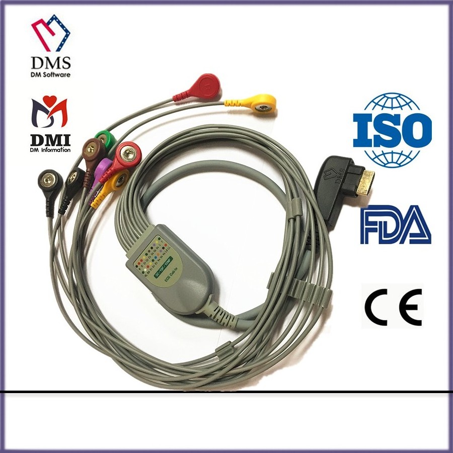 One-Piece 3-Lead/5-Lead Holter ECG/EKG Cable