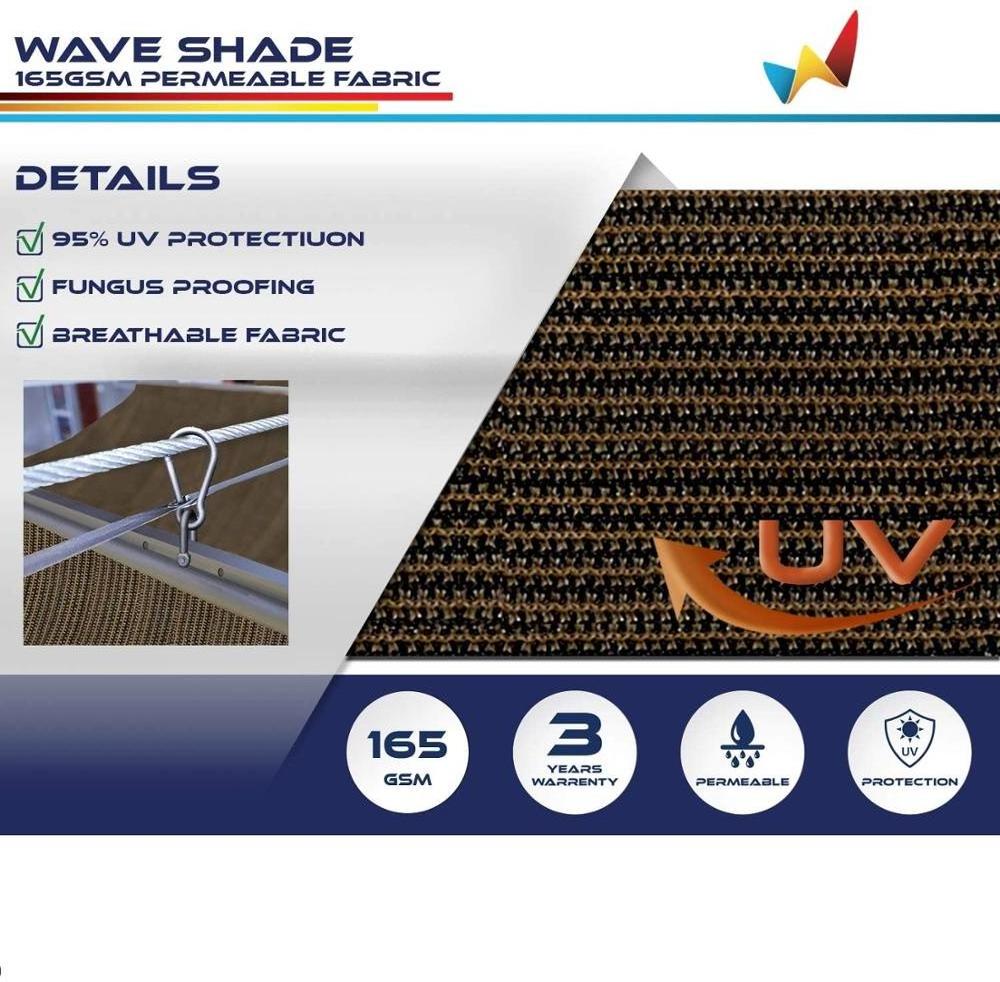 Retractable Shade Canopy Replacement Cover for Pergola Frame Slide on Wire Cable Wave Drop Shade Cover Shade Sail Awning