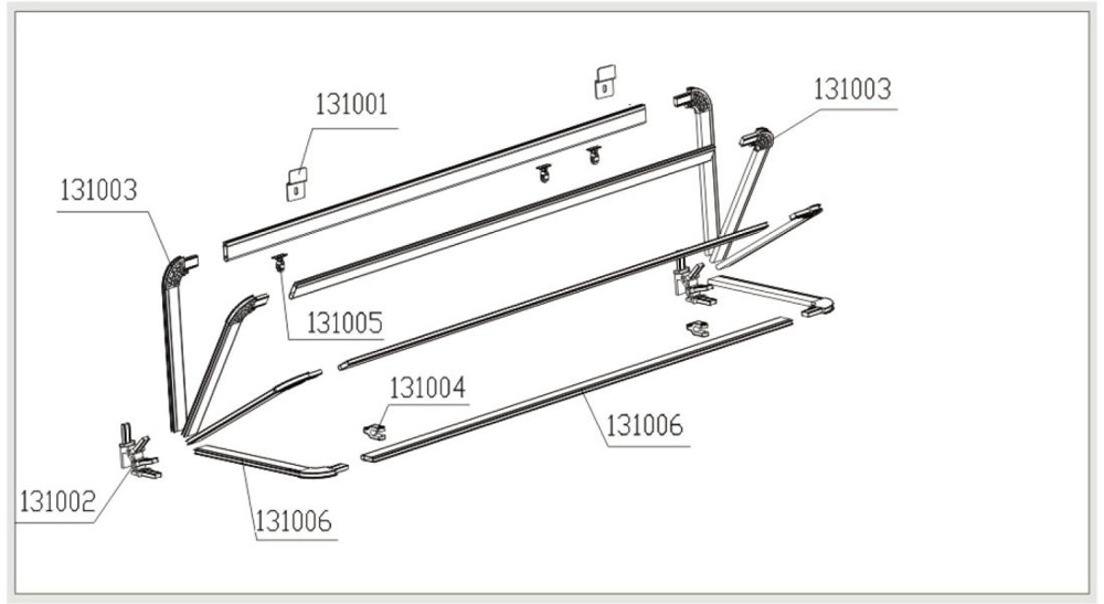 Aluminum Canopy Door Retractable Dutch Dome Awning 6306120000 Plastic 52x10mm Alu-anodized Polyester or Acrylic