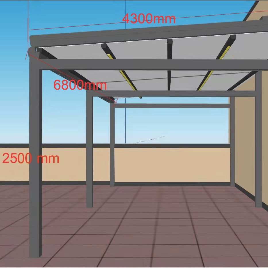 Motorized outdoor Aluminium Canopy Pergola Roof Systems PVC Pergola With LED Lights