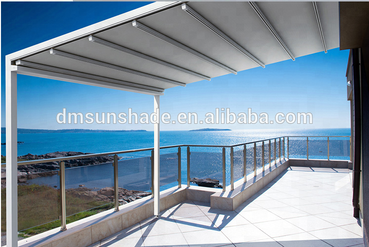 Motorized outdoor Aluminium Canopy Pergola Roof Systems PVC Pergola With LED Lights