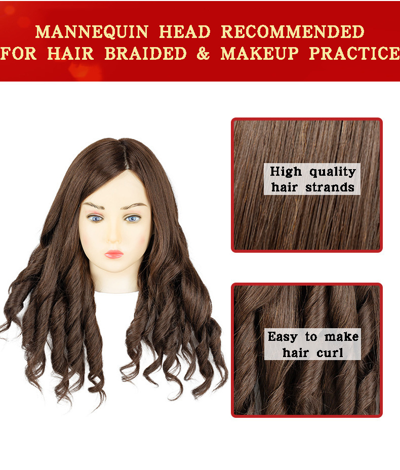 Hot-selling High quality  Mannequin Training Head Hair Mixed hair Cosmetology Manikin Head