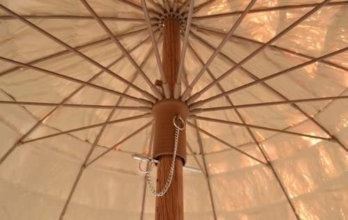 High Quality Outdoor Parasol Beach Umbrella Thatch Roof Straw Umbrella Raffia Wood Carry Bag Customized BSCI Outdoor Furniture