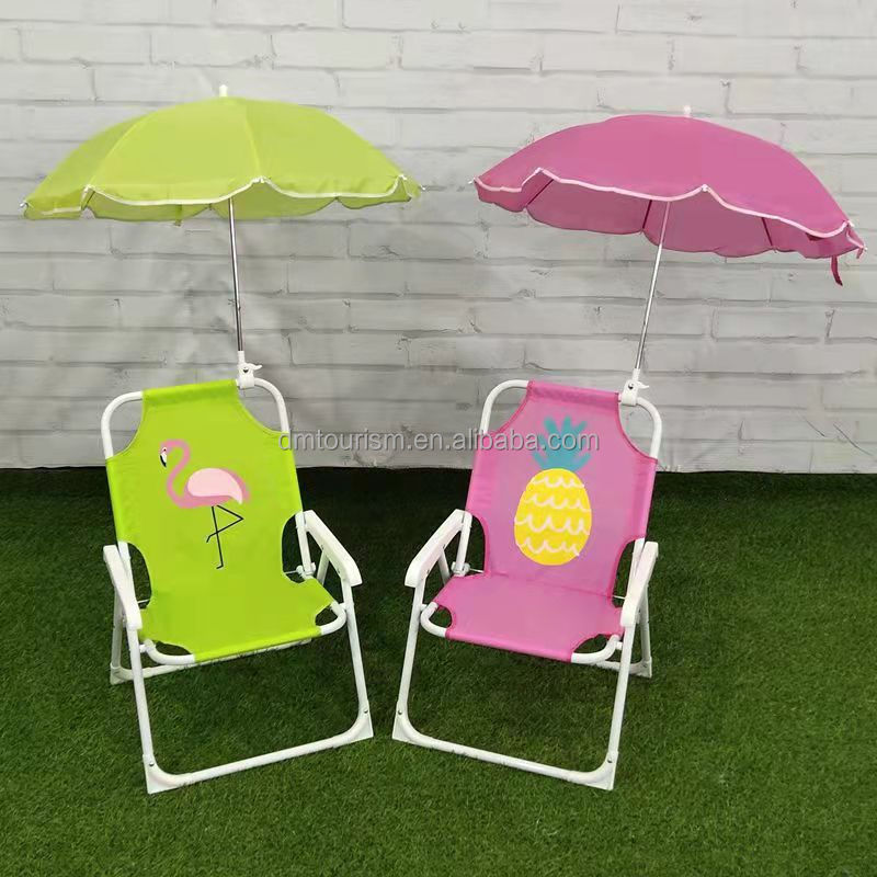 Wholesale Custom Clip Kids Beach Baby Chair Children Canopy Sun Shade Folding Kids Beach Chair Metal Outdoorron Modern 15mm Iron