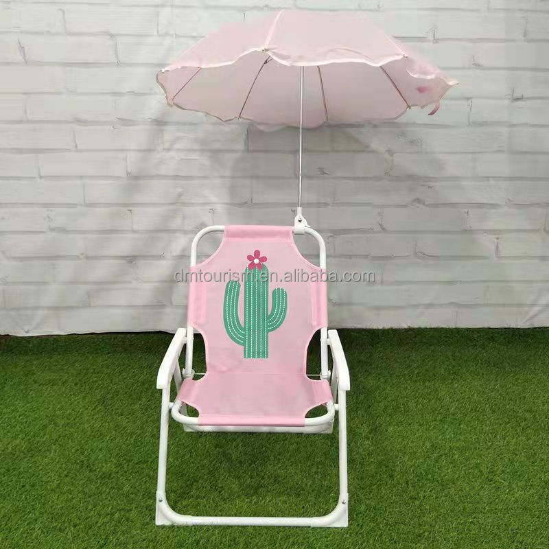 Wholesale Custom Clip Kids Beach Baby Chair Children Canopy Sun Shade Folding Kids Beach Chair Metal Outdoorron Modern 15mm Iron