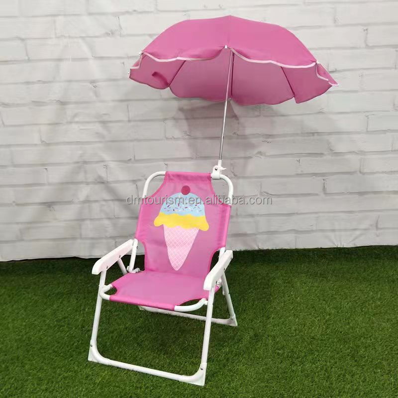 Wholesale Custom Clip Kids Beach Baby Chair Children Canopy Sun Shade Folding Kids Beach Chair Metal Outdoorron Modern 15mm Iron