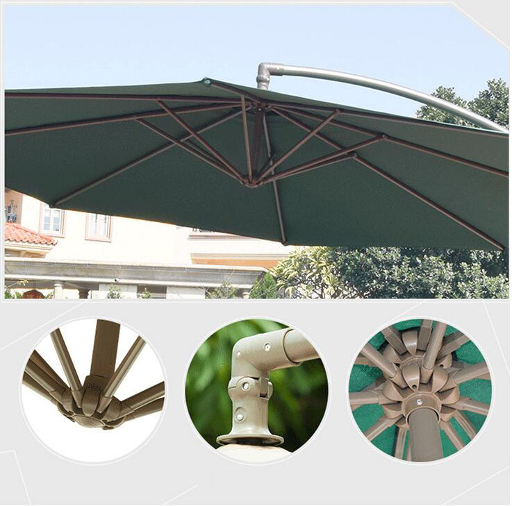 Heavy Duty Side Pole Cantilever Pagoda Fancy Garden Parasol Outdoor Patio Umbrella with Logo Luxury Pool Commercial 9ft Steel