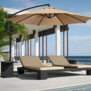 Heavy Duty Side Pole Cantilever Pagoda Fancy Garden Parasol Outdoor Patio Umbrella with Logo Luxury Pool Commercial 9ft Steel