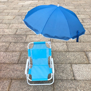 Outdoor Lightweight Children Camping Mini Fold-able Multifunctional Beach Chair with Umbrella Manufacture Custom Cartoon Metal