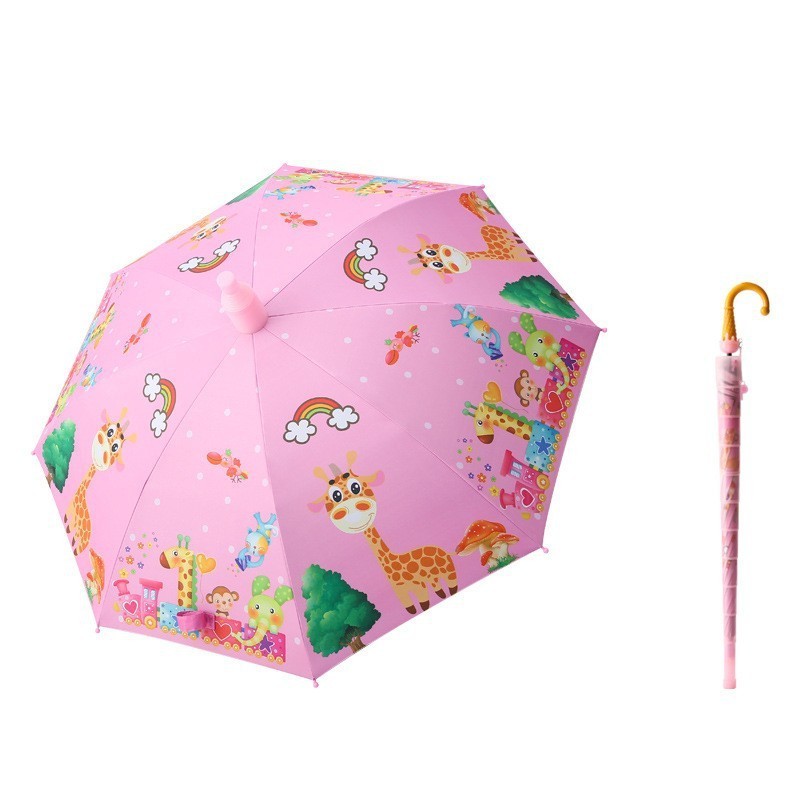 2023 New Cartoon Rain Straight Boy Kid Child Umbrella Plastic Metal Frame Unicorn Umbrella Umbrella Supplier for Sale Novelty