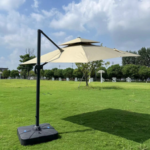 3M Square or Round Restaurant Umbrella Outdoor Garden Parasol Large Roma Led Umbrella Outdoor Furniture for Sunshade Steel 1.5m