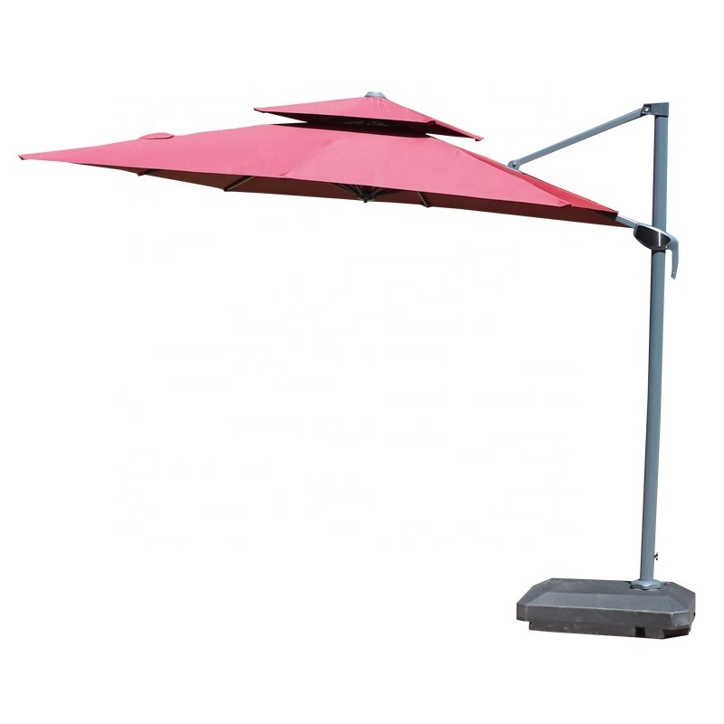 Sun Solar Led Panels Light Patio Roma Parasol Roman Umbrella Manufacturer Fancy Outdoor Steel Outdoor Furniture Modern 3M 1.5m