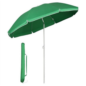 1.6m Parasol with Eight Ribs Tilt Angle Adjustable Height and Cover Boho Beach Umbrella