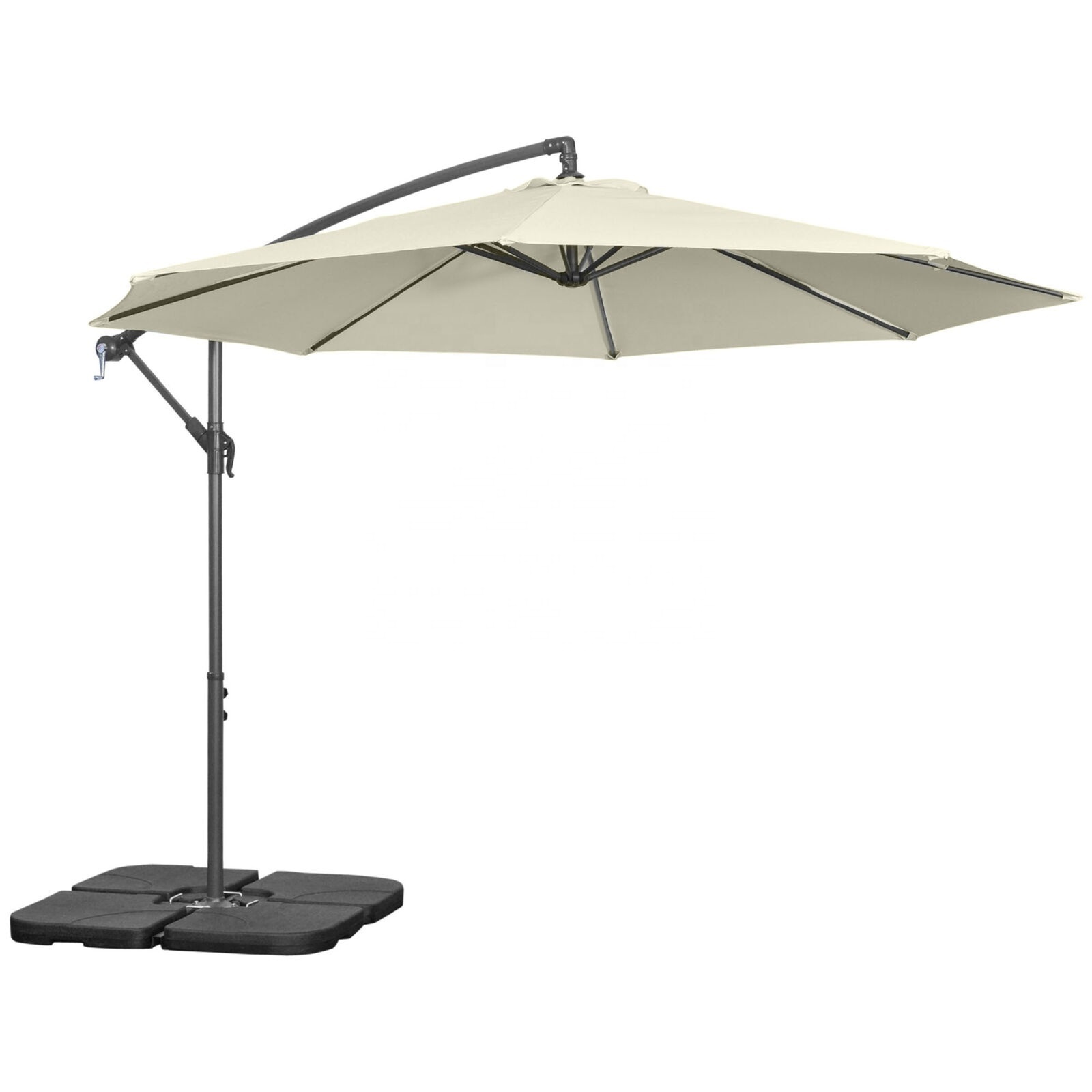 Parasols For Garden Patio Umbrella 3 Meter With Metal Cross Base Good Quality For Villa Courtyard