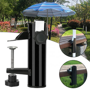 Deck Umbrella Clamp Patio Balcony Umbrella Stand Clip Parasol Holder Metal