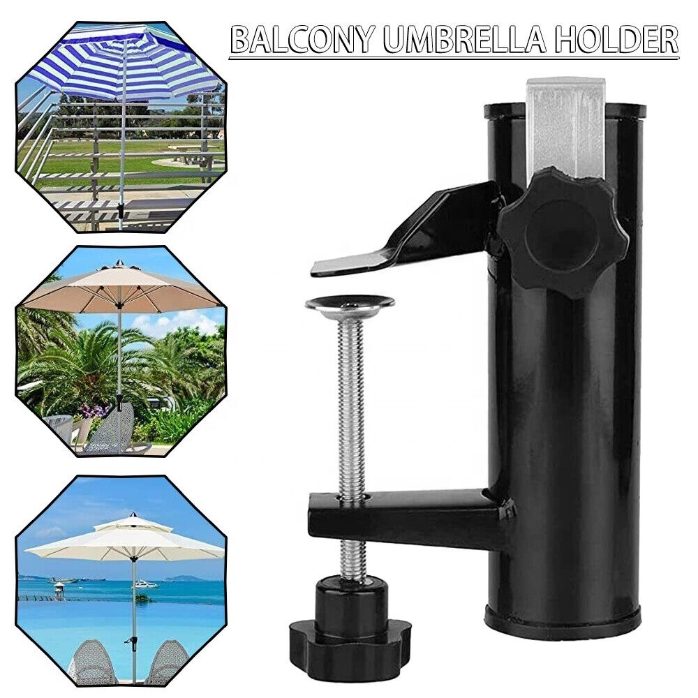 Deck Umbrella Clamp Patio Balcony Umbrella Stand Clip Parasol Holder Metal