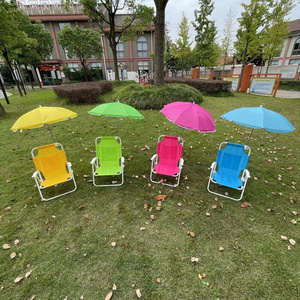 Hot Sale Children's Beach Chair with Umbrella Metal Stainless Steel Fabric Modern Table Set and Beach Chairs