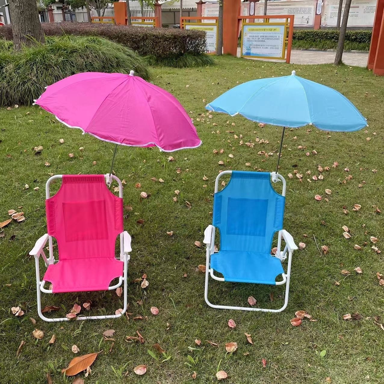 Hot Sale Children's Beach Chair with Umbrella Metal Stainless Steel Fabric Modern Table Set and Beach Chairs