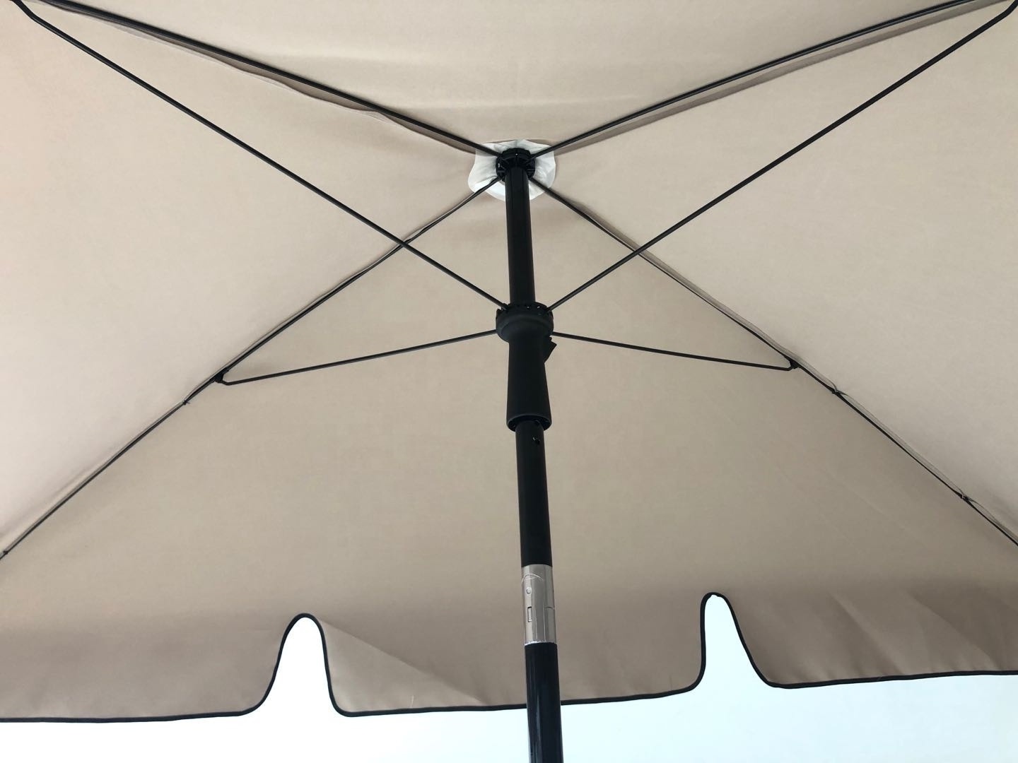 Rectangle Waterproof Beach Umbrella Polyester Parasol UV 50+ With Tilt