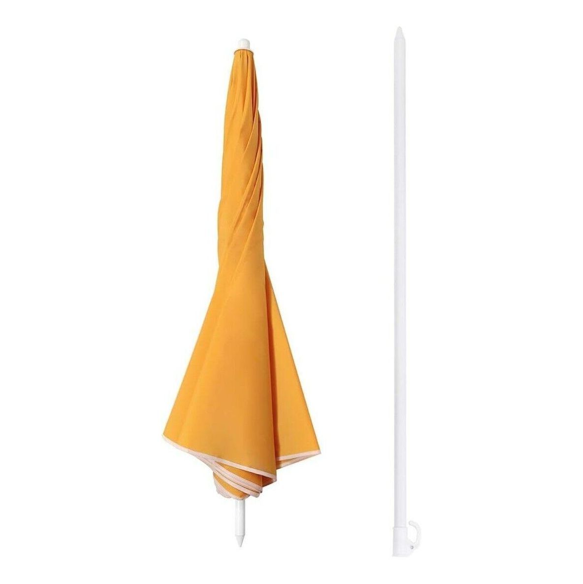 160CM Personal 1.6m Beach Umbrella Cover Parasol with Fabric Eight Ribs Sekey Yellow Orange Color Outdoor Furniture Modern 80CM