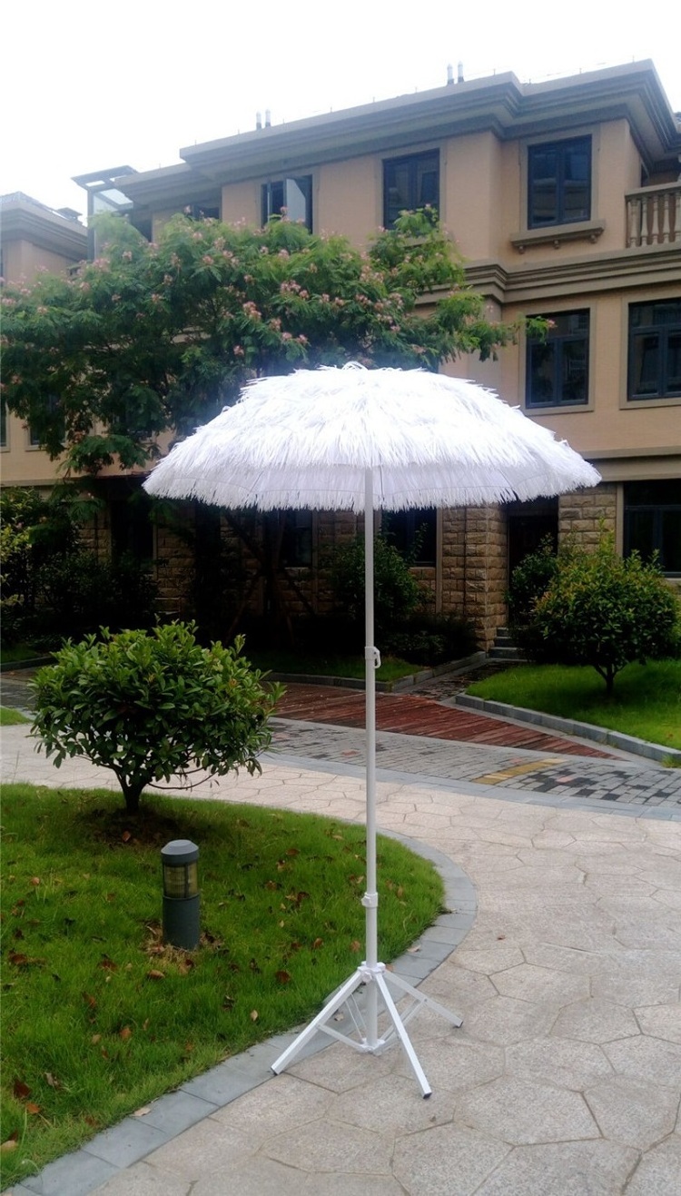 Cheap Hawaii Beach Umbrella Umbrella with Tilt PP Straw Fabric Customized Outdoor Furniture Modern Stainless Steel Pole 100 8pcs