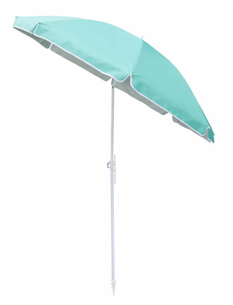 Promotion  Polyester Beach Umbrella With Silver Coating,  Parasol With Anchor and Tilt