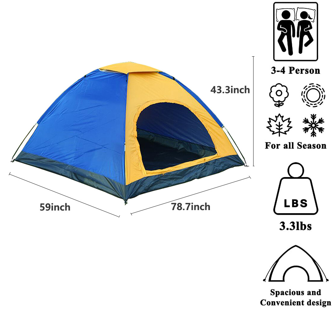 Mini Best Small Modern Style Custom Waterpoof Cheap 4 Person Season Manual Instant Glamping Tent De Outdoor Camping Tent