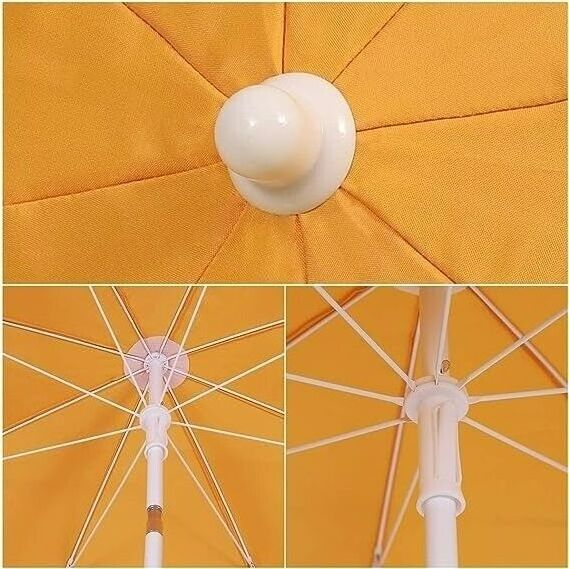 160CM Personal 1.6m Beach Umbrella Cover Parasol with Fabric Eight Ribs Sekey Yellow Orange Color Outdoor Furniture Modern 80CM