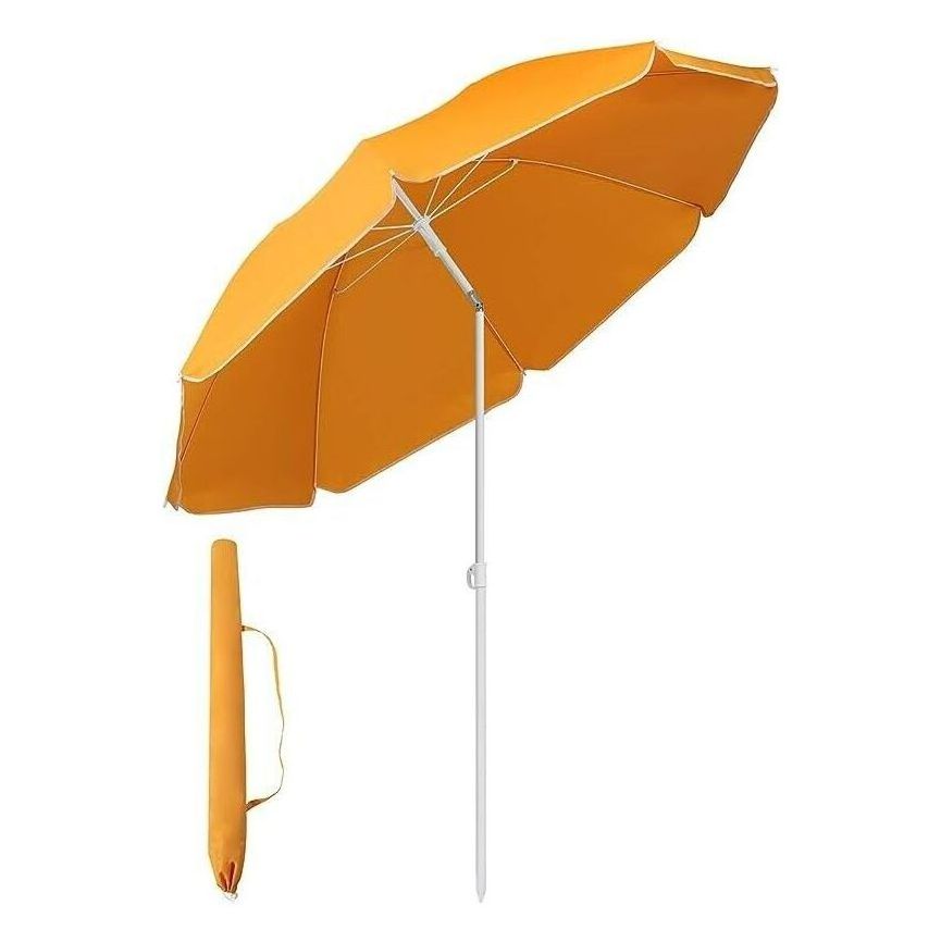 160CM Personal 1.6m Beach Umbrella Cover Parasol with Fabric Eight Ribs Sekey Yellow Orange Color Outdoor Furniture Modern 80CM