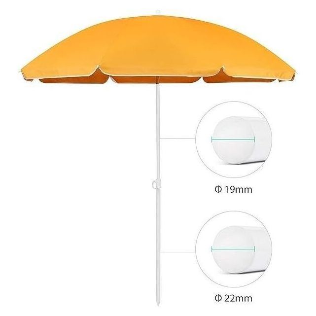 160CM Personal 1.6m Beach Umbrella Cover Parasol with Fabric Eight Ribs Sekey Yellow Orange Color Outdoor Furniture Modern 80CM