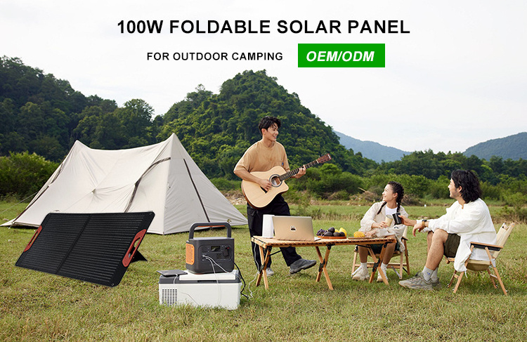 CE waterproof 200w folding photovoltaic panel portable ETFE foldable solar panel 100w for camping outdoor