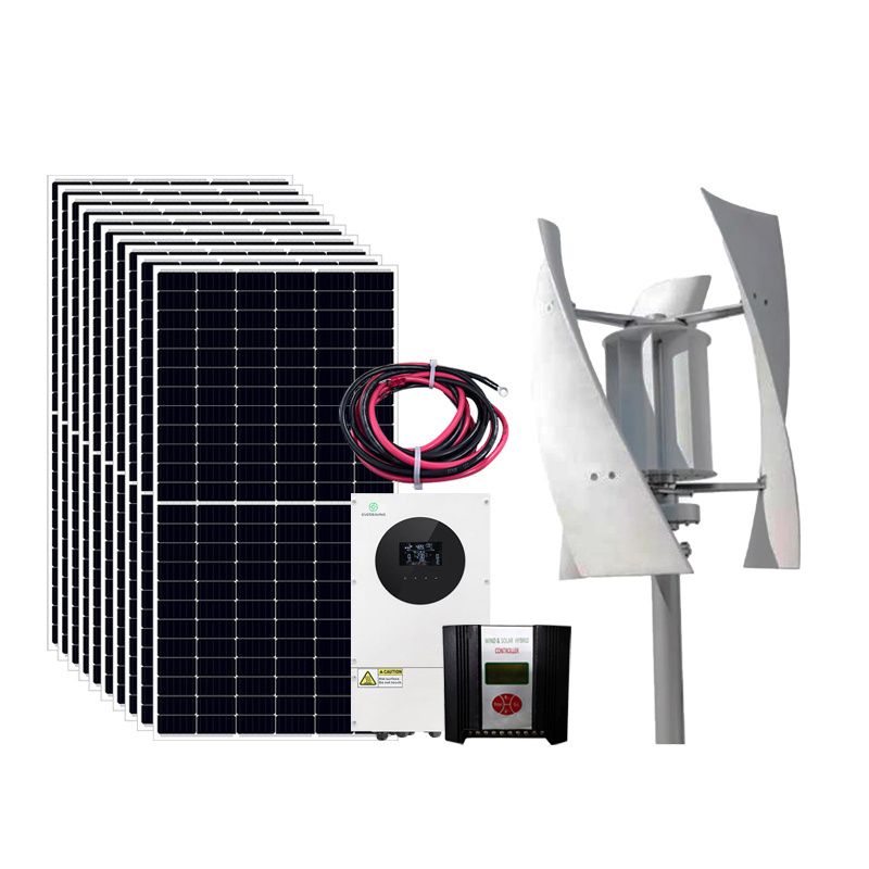 10kw wind solar hybrid power system 5 kw off grid solar power system solar wind turbine system