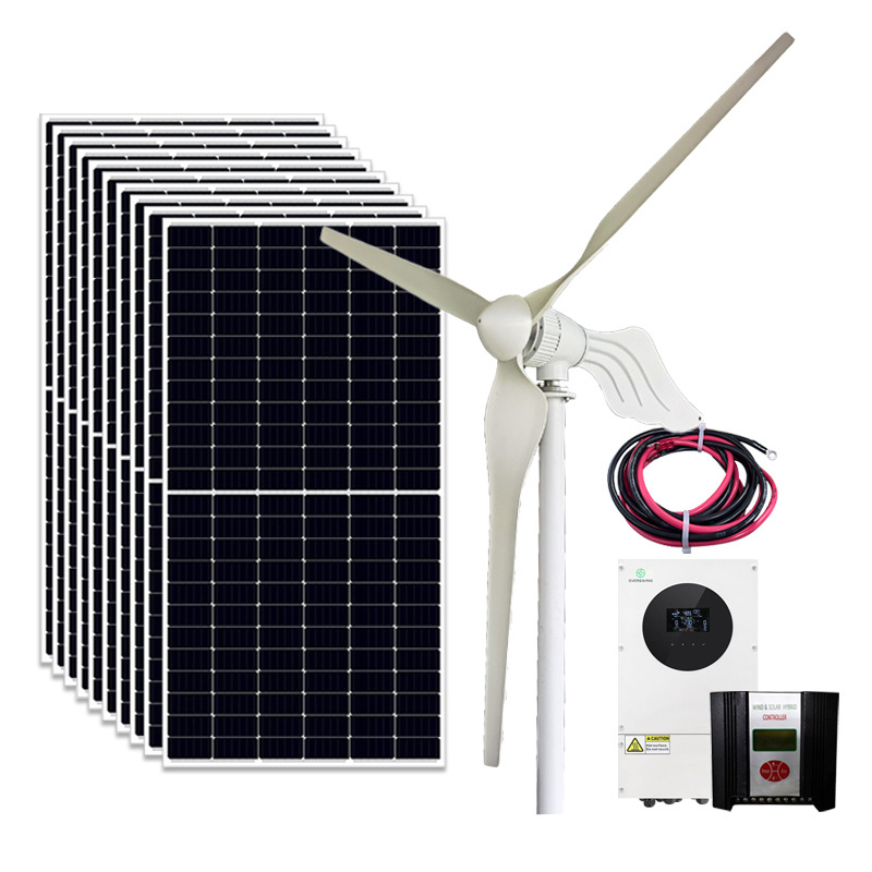 3Kw Solar Battery Pack Power 5Kw 10Kw Wind Solar Hybrid Power System  Light Power Production